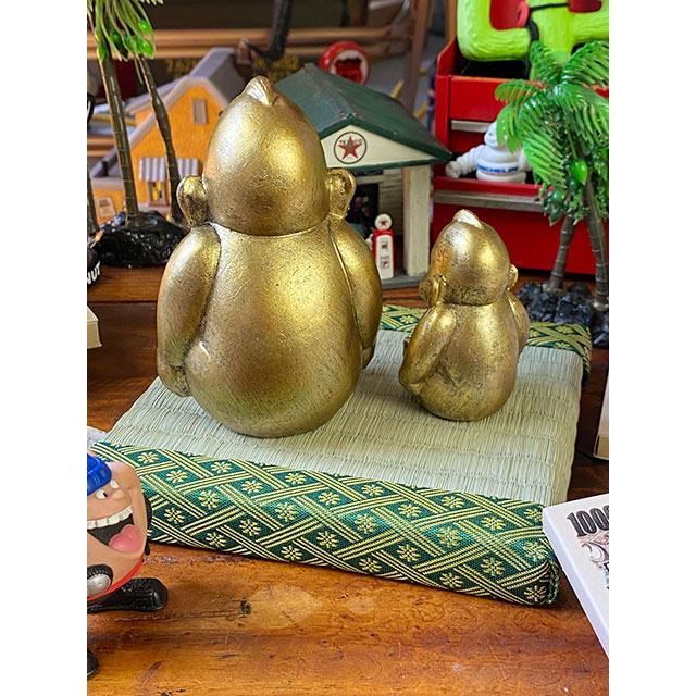 商売繁盛＆開運招福 大阪名物ビリケンさんの縁起のええ置物【●SS+Sサイズ2体セット】+【京たたみで作った飾り台 ミニ畳Sサイズ】のセット |  | 04