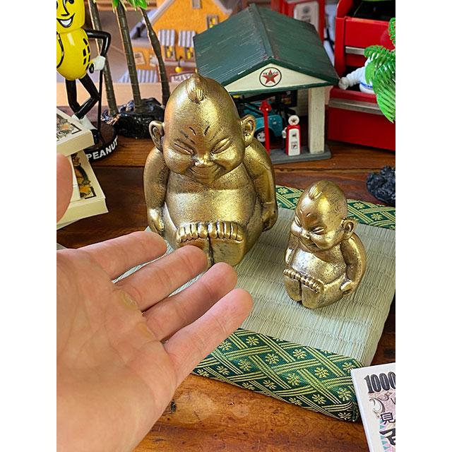 商売繁盛＆開運招福 大阪名物ビリケンさんの縁起のええ置物【●SS+Sサイズ2体セット】+【京たたみで作った飾り台 ミニ畳Sサイズ】のセット |  | 05