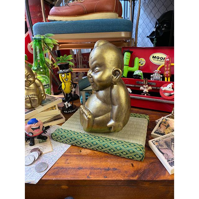 商売繁盛＆開運招福 大阪名物ビリケンさんの縁起のええ置物【●Mサイズ】+【京たたみで作った飾り台 ミニ畳Mサイズ】のセット |  | 01