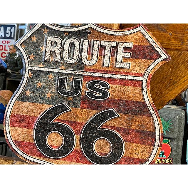 ルート66　ブリキ看板　（クラシック星条旗）　■ アメリカン雑貨 アメリカ雑貨 |  | 01