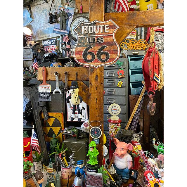 ルート66　ブリキ看板　（クラシック星条旗）　■ アメリカン雑貨 アメリカ雑貨 |  | 02