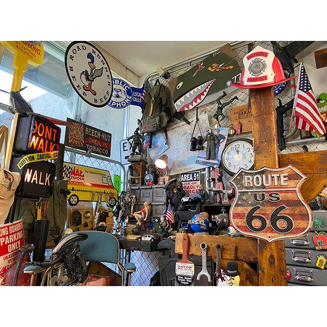 ルート66　ブリキ看板　（クラシック星条旗）　■ アメリカン雑貨 アメリカ雑貨 |  | 03