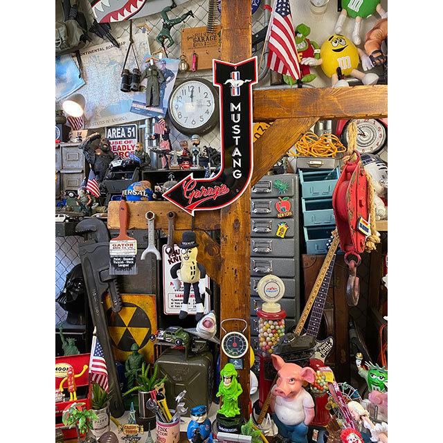 マスタング　ガレージ　ロードサイン風ブリキ看板 ■ アメリカン雑貨 アメリカ雑貨 |  | 01