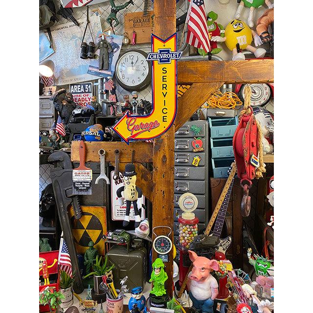 シボレー　サービスガレージ　ロードサイン風ブリキ看板 ■ アメリカン雑貨 アメリカ雑貨 |  | 01