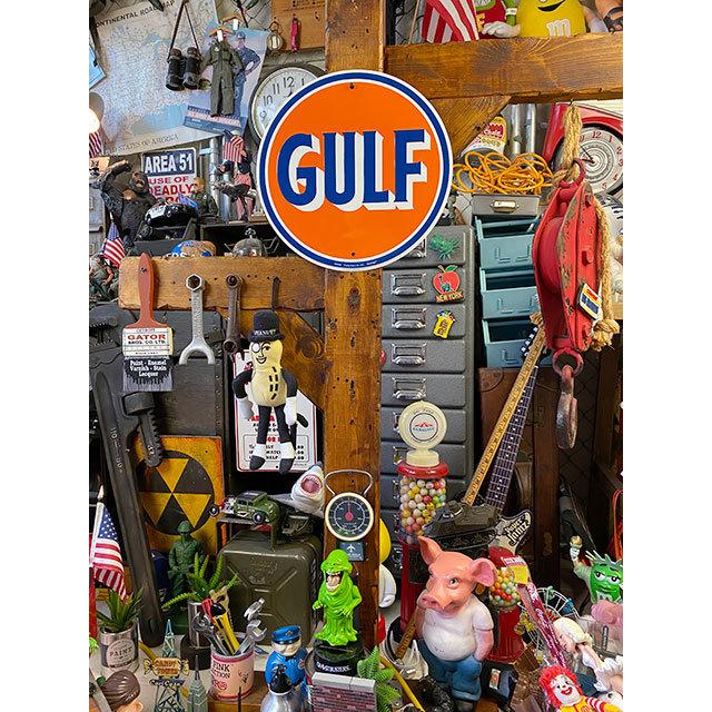 ガルフ　ラウンド型ブリキ看板 ■ アメリカン雑貨 アメリカ雑貨 |  | 01