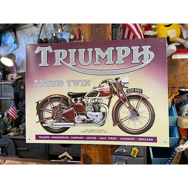 トライアンフ　5Tスピードツイン　ブリキ看板 ■ アメリカン雑貨 アメリカ雑貨 | 