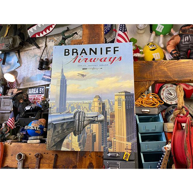 ニューヨークのトラベルポスター　ブリキ看板　（ブラニフ・エアウェイズ）　■　アメリカン雑貨　アメリカ雑貨 |  | 04