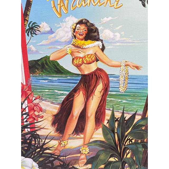 アロハ・フロム・ワイキキ　ブリキ看板 ■ アメリカン雑貨 アメリカ雑貨 |  | 01