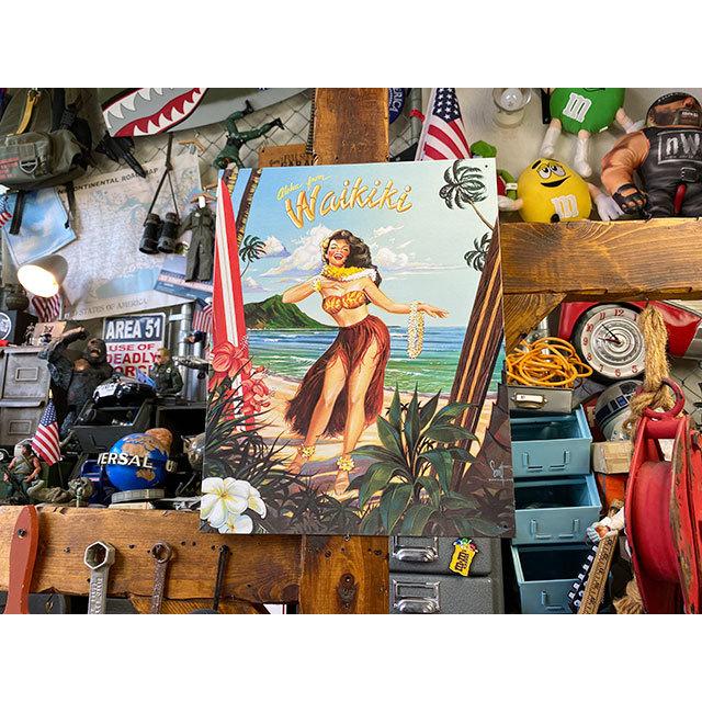 アロハ・フロム・ワイキキ　ブリキ看板 ■ アメリカン雑貨 アメリカ雑貨 |  | 05