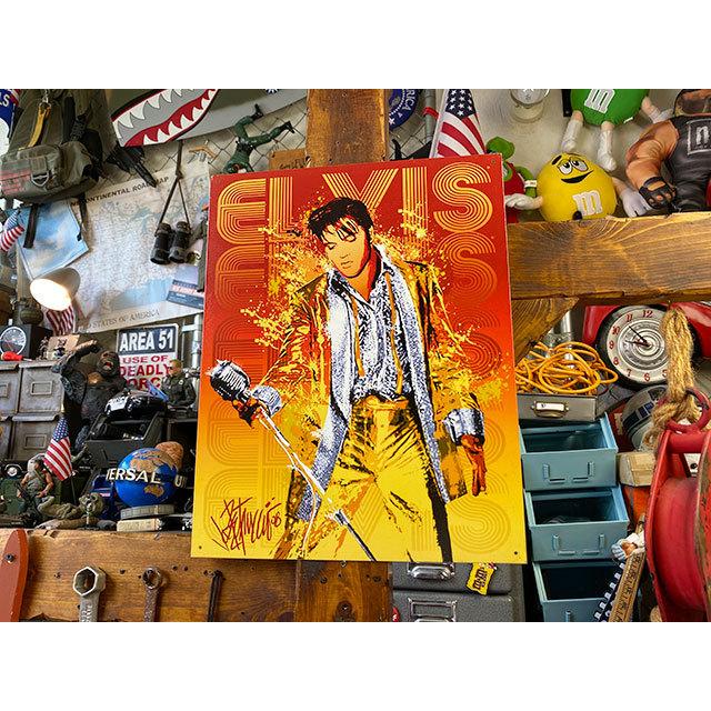 エルヴィス・プレスリー　ブリキ看板　（ゴールドスーツ）　■　アメリカン雑貨　アメリカ雑貨 |  | 04