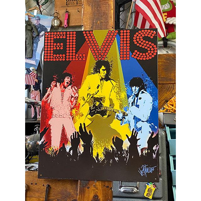 エルヴィス・プレスリー　ブリキ看板　（ライブ・イン・ラスベガス）　■　アメリカン雑貨　アメリカ雑貨 | 