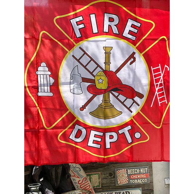 ファイヤーデプト　ビッグサイズフラッグ　（ホワイトロゴ）　■　アメリカン雑貨　アメリカ雑貨 |  | 01