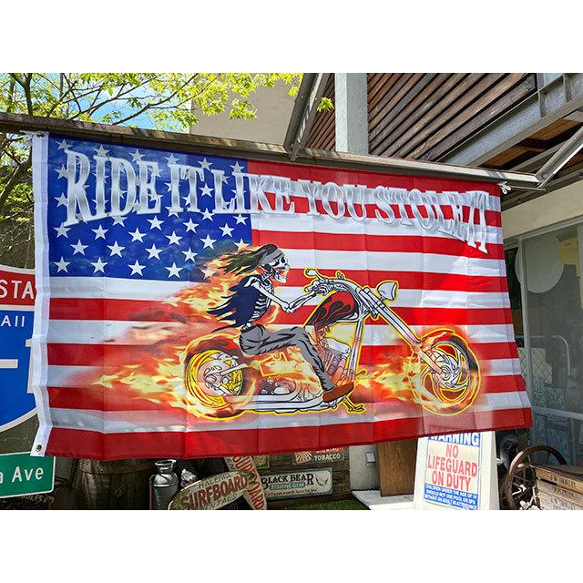 アメリカンバイカーズフラッグ　（スカルライダー）　■ アメリカン雑貨 アメリカ雑貨 | 