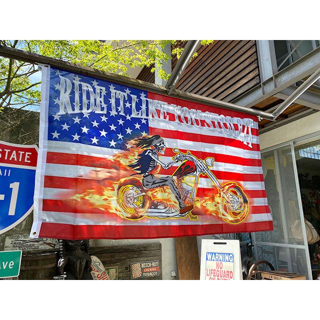 アメリカンバイカーズフラッグ　（スカルライダー）　■ アメリカン雑貨 アメリカ雑貨 |  | 04