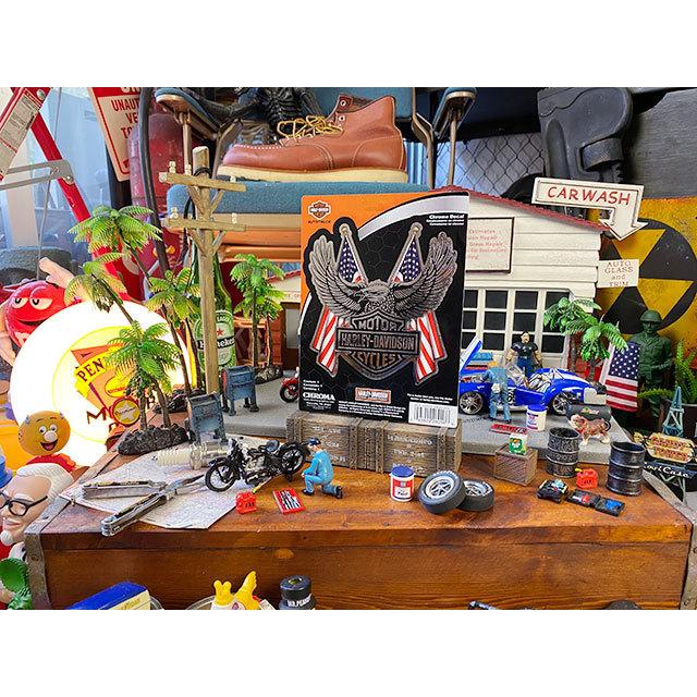 ハーレーダビッドソン　オフィシャルステッカー　クロームデカール　（ハーレーイーグル/星条旗）　■　アメリカン雑貨　アメリカ雑貨 爆買 | Harley Davidson | 02