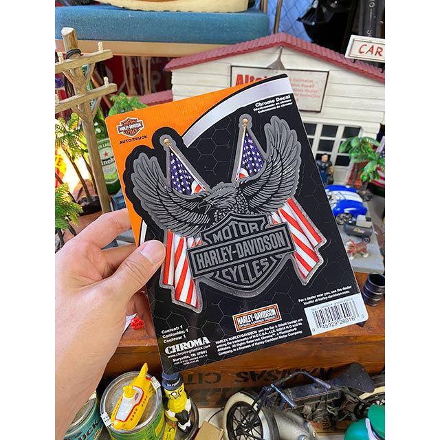 ハーレーダビッドソン　オフィシャルステッカー　クロームデカール　（ハーレーイーグル/星条旗）　■　アメリカン雑貨　アメリカ雑貨 爆買 | Harley Davidson | 03