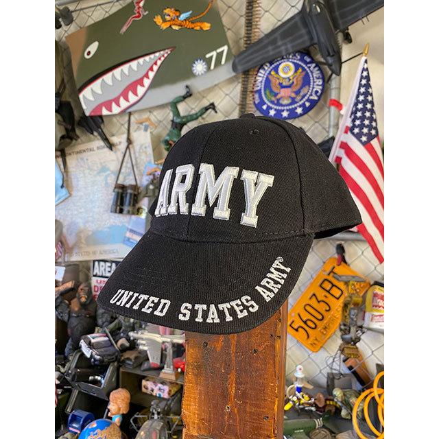 ミリタリーキャップ　（U.S.アーミー/ARMY/ブラック）　■　アメリカン雑貨　アメリカ雑貨｜candytower