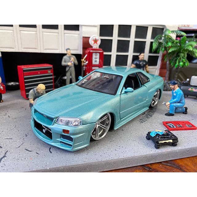 映画　ワイルドスピード　ダイキャストミニカー　1/24　（ブライアン/ニッサン　スカイラインGT-R　R34/アイスグリーンメタリック） | 