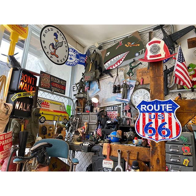ルート66　ロードサイン　ブリキ看板　（星条旗）　■ アメリカン雑貨 アメリカ雑貨 |  | 02