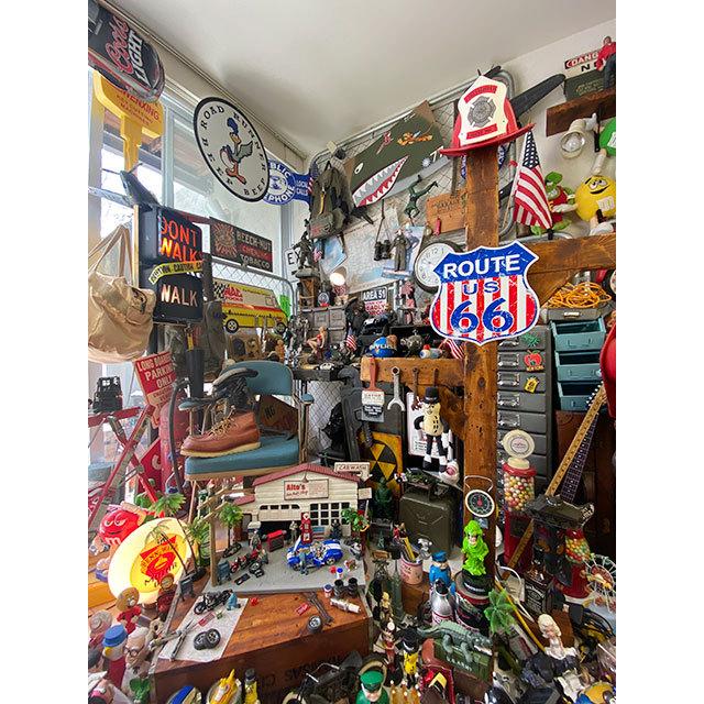 ルート66　ロードサイン　ブリキ看板　（星条旗）　■ アメリカン雑貨 アメリカ雑貨 |  | 03