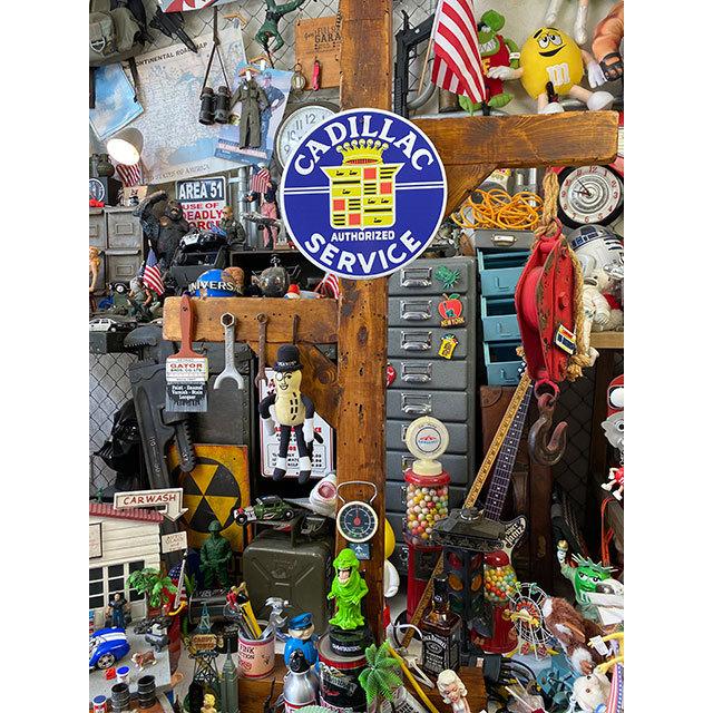 キャデラック　ラウンド型　ブリキ看板　（ロゴ）　■ アメリカン雑貨 アメリカ雑貨 |  | 01