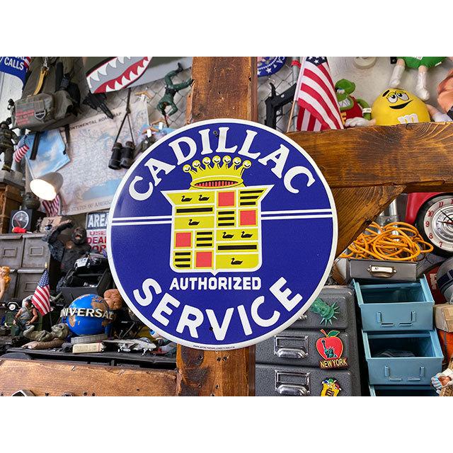 キャデラック　ラウンド型　ブリキ看板　（ロゴ）　■ アメリカン雑貨 アメリカ雑貨 |  | 04