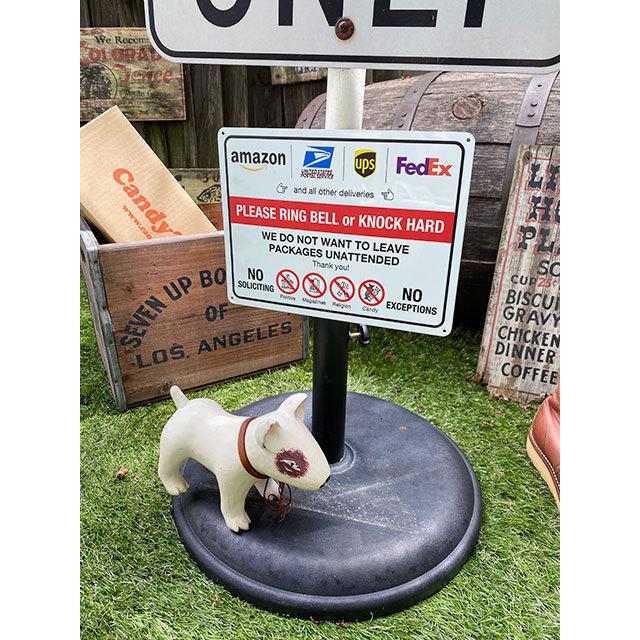 アメリカのデリバリーサイン　「宅配便配達の際のお願い」のアルミサインボード　（横タイプ）　■　アメリカン雑貨　アメリカ雑貨 |  | 03