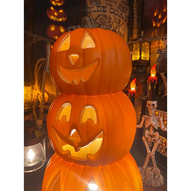 パンプキンランタン　（トリプルフェイス）　ハロウィン　ジャック・オ・ランタン　3連ランタン　■　パーティー　飾り　アメリカ雑貨 |  | 02
