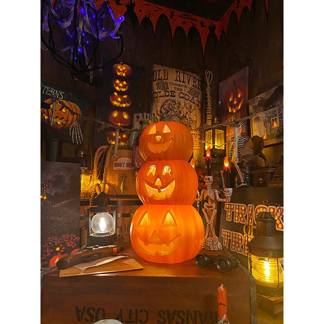 パンプキンランタン　（トリプルフェイス）　ハロウィン　ジャック・オ・ランタン　3連ランタン　■　パーティー　飾り　アメリカ雑貨 |  | 07