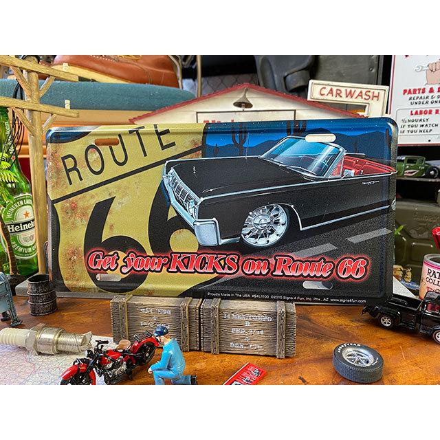 ルート66　ライセンスプレート　（リンカーン　コンチネンタル）　■ アメリカン雑貨 アメリカ雑貨 | 