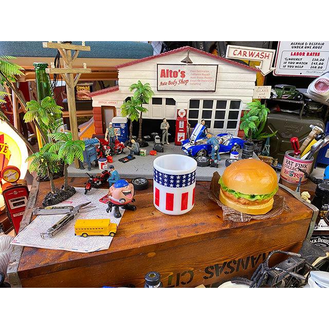 アンティーク品★　グラスベイク社　星条旗ミルクガラスマグ ■ アメリカン雑貨 アメリカ雑貨 |  | 04