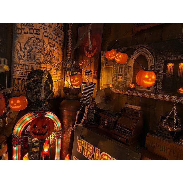 ミュージカル・ジャック・オ・ランタン　8連パーティーライト　長さ2.4m ■ パーティー 飾り アメリカ雑貨 爆買 |  | 01