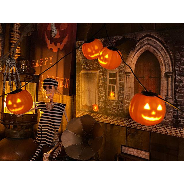 ミュージカル・ジャック・オ・ランタン　8連パーティーライト　長さ2.4m ■ パーティー 飾り アメリカ雑貨 爆買 |  | 12