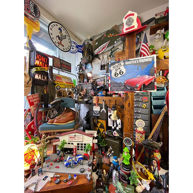 ルート66＆シボレー　コルベット　ブリキ看板　（アメリカズ　ハイウェイ）　■　アメリカン雑貨　アメリカ雑貨 |  | 03