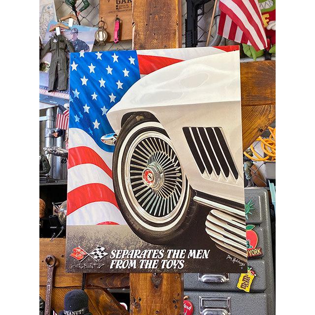 シボレー　コルベットC2　ブリキ看板　（SEPARATES THE MAN FROM TOYS）　■　アメリカン雑貨　アメリカ雑貨 爆買 | 