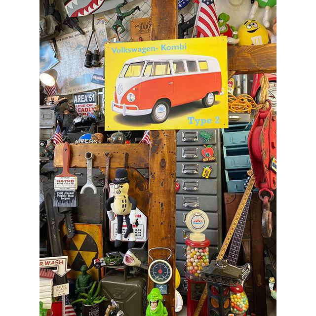 フォルクスワーゲン　ワーゲンバス　ブリキ看板　（タイプ2）　■　アメリカン雑貨　アメリカ雑貨 |  | 01