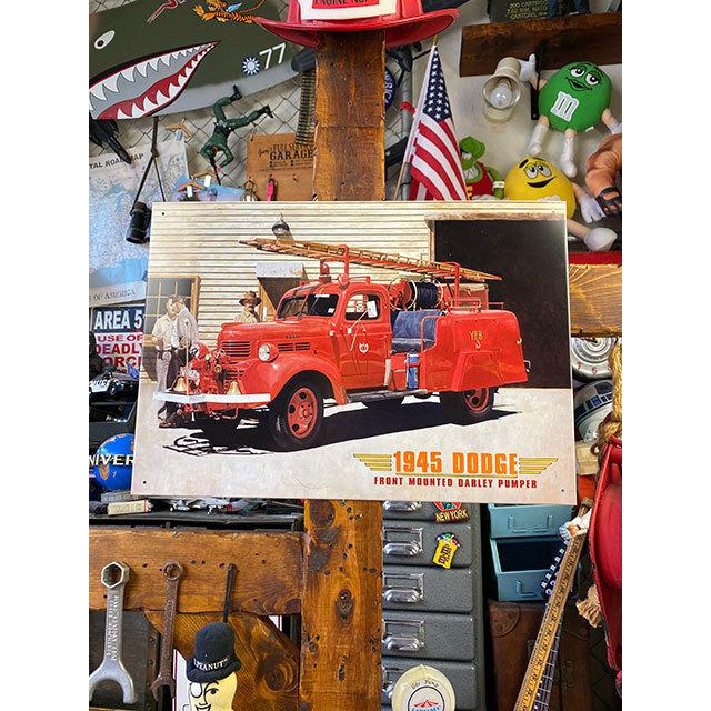 1945年ダッジ　ファイヤートラック　ブリキ看板 ■ アメリカン雑貨 アメリカ雑貨 |  | 04