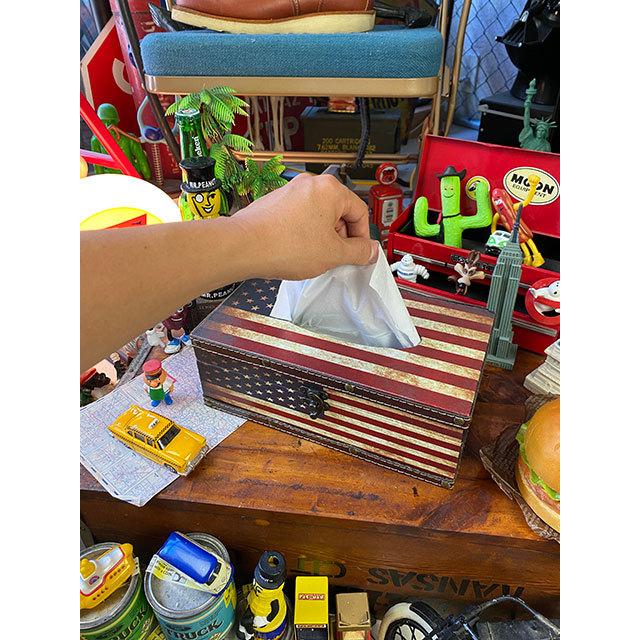 星条旗アンティークトランク風ティッシュケース ■ アメリカン雑貨 アメリカ雑貨 ティッシュボックス |  | 04