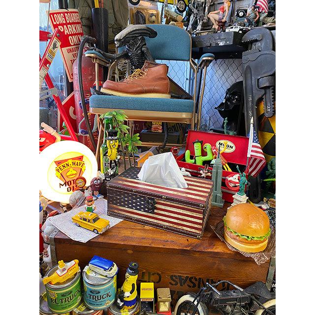 星条旗アンティークトランク風ティッシュケース ■ アメリカン雑貨 アメリカ雑貨 ティッシュボックス |  | 05