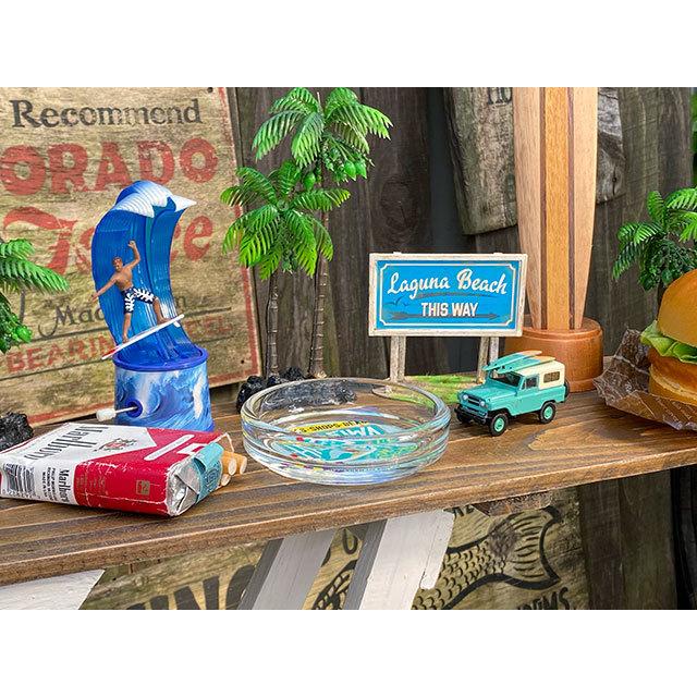 ハワイアン　ガラスアシュトレイ　（ハレイワ名物看板）　■　アメリカン雑貨　アメリカ雑貨　灰皿 |  | 02