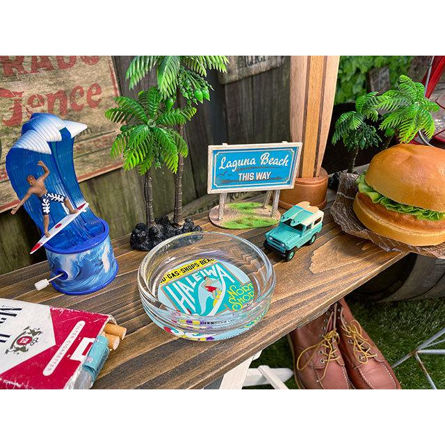 ハワイアン　ガラスアシュトレイ　（ハレイワ名物看板）　■　アメリカン雑貨　アメリカ雑貨　灰皿 |  | 05