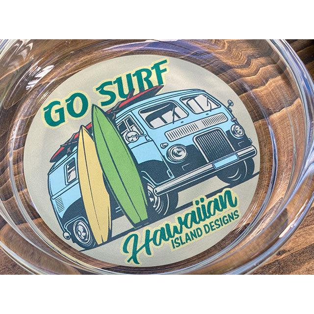ハワイアン　ガラスアシュトレイ　（GO SURF）　■　アメリカン雑貨　アメリカ雑貨　灰皿 |  | 01