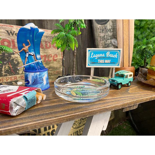 ハワイアン　ガラスアシュトレイ　（GO SURF）　■　アメリカン雑貨　アメリカ雑貨　灰皿 |  | 02