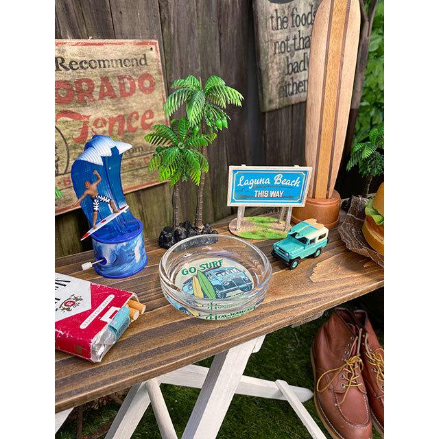 ハワイアン　ガラスアシュトレイ　（GO SURF）　■　アメリカン雑貨　アメリカ雑貨　灰皿 |  | 04