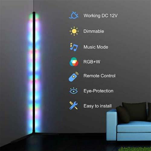 LEDコーナーフロアランプ　（周囲の音に反応するイコライザーモード搭載）　■　アメリカン雑貨　アメリカ雑貨 爆買 |  | 03