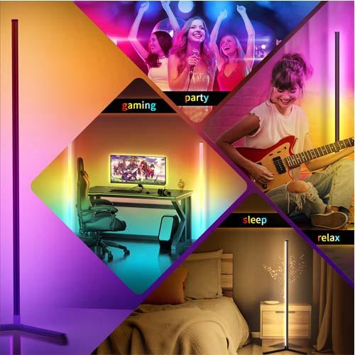 LEDコーナーフロアランプ　（周囲の音に反応するイコライザーモード搭載）　■　アメリカン雑貨　アメリカ雑貨 爆買 |  | 05