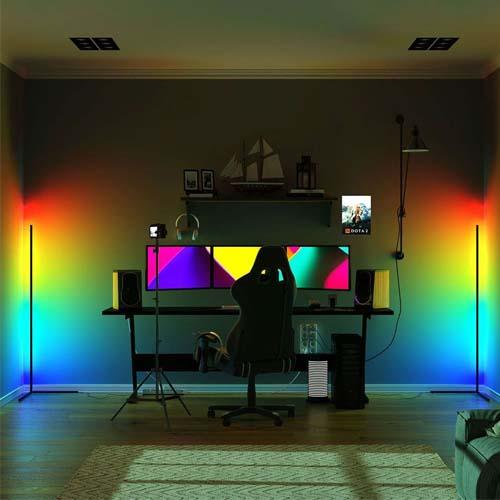 LEDコーナーフロアランプ　（周囲の音に反応するイコライザーモード搭載）　■　アメリカン雑貨　アメリカ雑貨 爆買 |  | 06