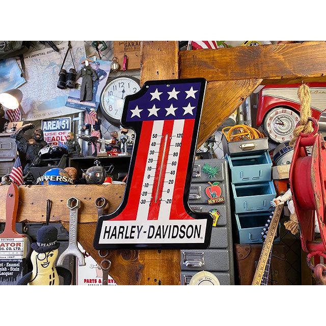 ハーレーダビッドソン　ナンバーワン　レーシング　サーモメーター ■ アメリカン雑貨 アメリカ雑貨 | Harley Davidson | 05