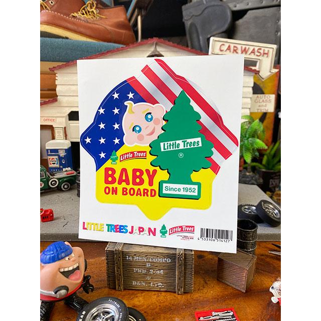 「赤ちゃん乗ってます」　リトルツリーステッカー　（グリーンシンボル）　■　アメリカン雑貨　アメリカ雑貨 | 