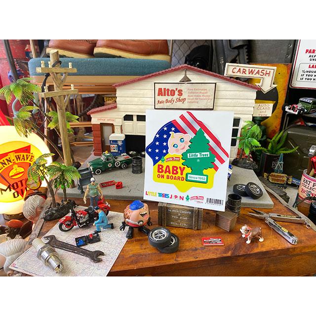 「赤ちゃん乗ってます」　リトルツリーステッカー　（グリーンシンボル）　■　アメリカン雑貨　アメリカ雑貨 |  | 02